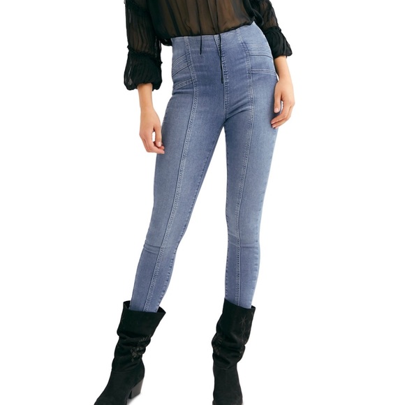 🔥 Free People Skinny Jeans, riptide - Picture 5 of 8